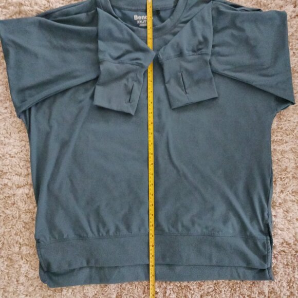 Bench. Women's Pullover Top Size XXL Blue Long Sleeve Crew Neck Stretch T-shirt - Picture 6 of 7